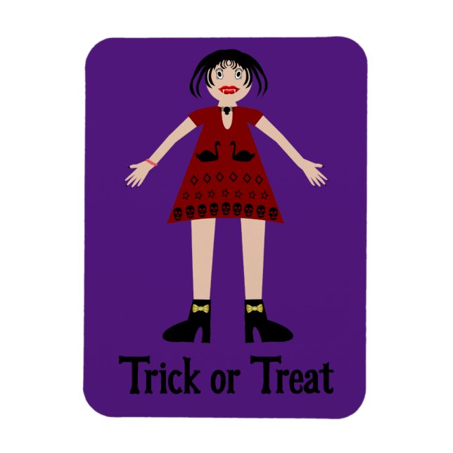 Gothic Halloween Vampire Dam Bus eller godis Magnet (Vertikal)