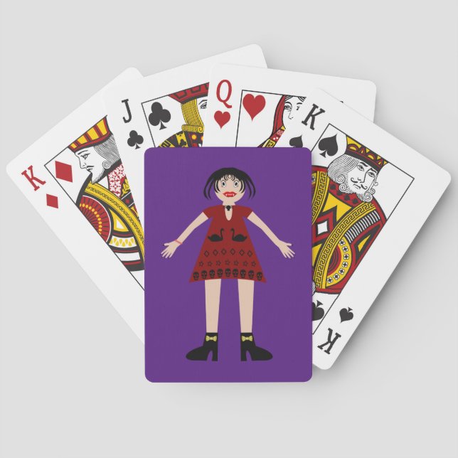 Gothic Halloween Vampire Dam Casinokort (Baksidan)