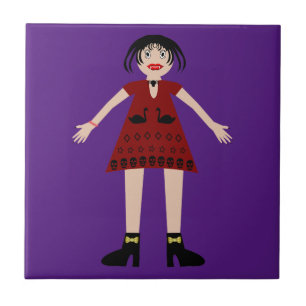 Gothic Halloween Vampire Dam Kakelplatta