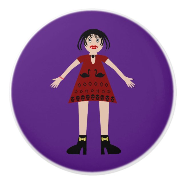 Gothic Halloween Vampire Dam Knopp (Framsidan)