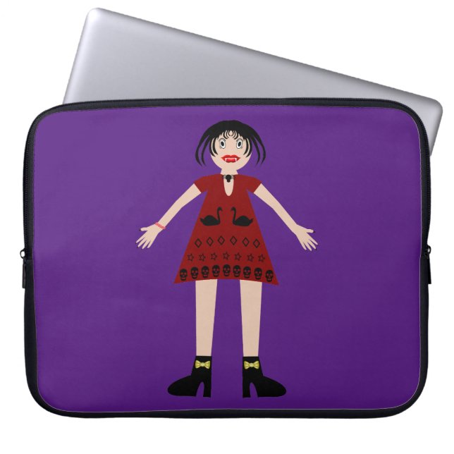 Gothic Halloween Vampire Dam Laptop Fodral (Framsidan)