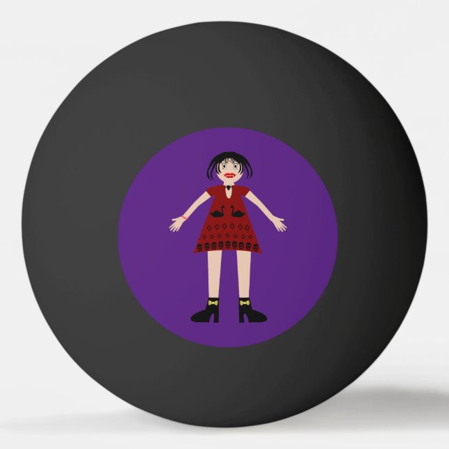 Gothic Halloween Vampire Dam Pingisboll (Framsidan)