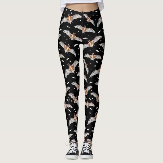 Gothic Halloween Vampire Fladdermöss Goth Creepy C Leggings (Framsida)