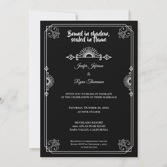 Gothic halloween wedding Invitation Inbjudningar (Framsida)