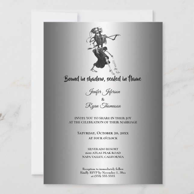 Gothic halloween wedding Invitation Inbjudningar (Framsida)