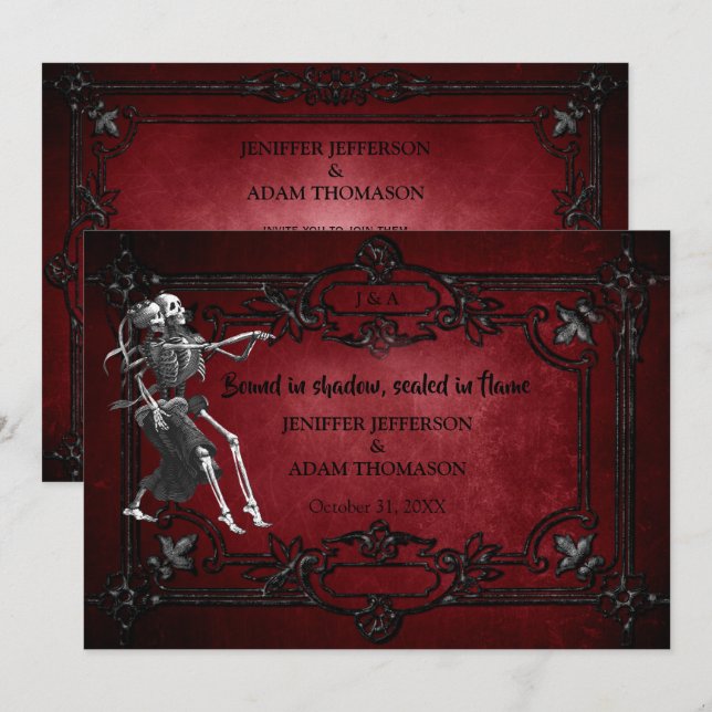 Gothic Halloween wedding invitation Inbjudningar (Fram/baksida)