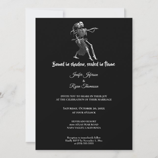 Gothic halloween wedding Invitation Inbjudningar (Framsida)