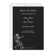 Gothic halloween wedding save the date invitation