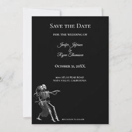 Gothic halloween wedding save the date invitation meddelande