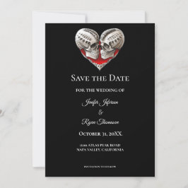 Gothic halloween wedding save the date invitation meddelande