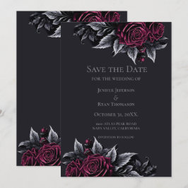 Gothic halloween wedding save the date invitation meddelande