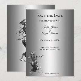 Gothic halloween wedding save the date invitation meddelande