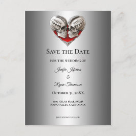 Gothic halloween wedding save the date postcard meddelande vykort