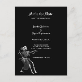 Gothic halloween wedding save the date postcard meddelande vykort