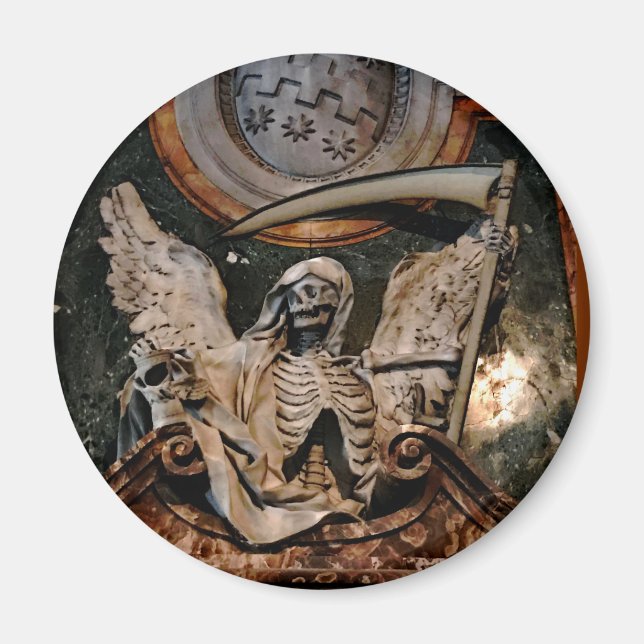 Gothic Halloween Winged Skelton Magnet (Framsidan)