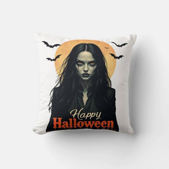 Gothic Halloween Witch Kudde (Framsida)