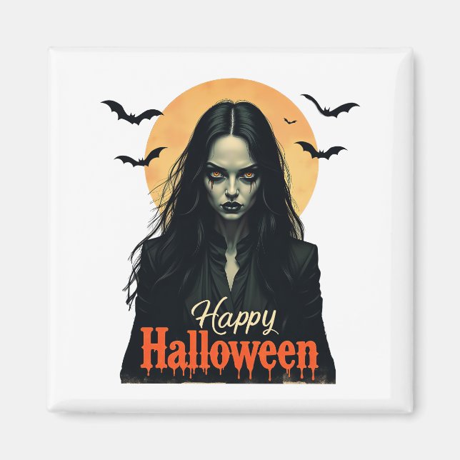 Gothic Halloween Witch Magnet (Framsidan)