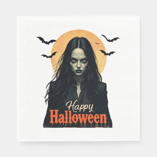 Gothic Halloween Witch Pappersservett (Framsidan)