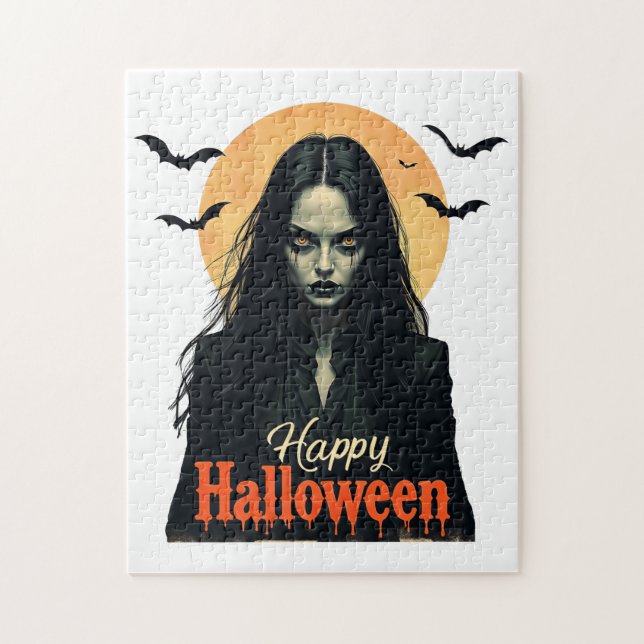 Gothic Halloween Witch Pussel (Vertikal)