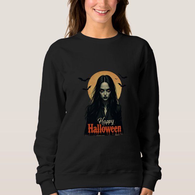 Gothic Halloween Witch T Shirt (Framsida)