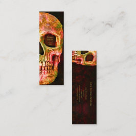 Gothic Halvskull Ansikte Red Grönt Tatto Shop Mini Visitkort
