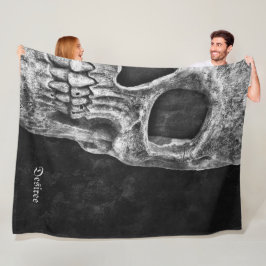 Gothic Halvskullhuvud, Coola svart och vit rund Fleecefilt
