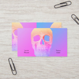 Gothic Halvskullsblå Rosa Lila Tatto Shop Visitkort