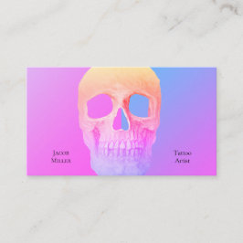 Gothic Halvskullsblå Rosa Lila Tatto Shop Visitkort