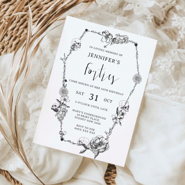 Gothic hand plockade arch 50:e Födelsedagsfesten Inbjudningar (Skapare uppladdad)