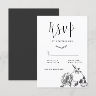 Gothic Hand plockade Flowers Skull OSA kort