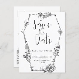 Gothic Hand plockade Flowers Skull Spara datum Vykort