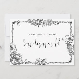 Gothic Hand plockade Flowers Skullbridesmaid-kort Inbjudningar