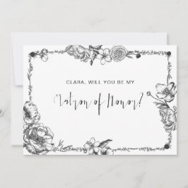 Gothic Hand plockade Flowers Skullbridesmaid-kort Inbjudningar