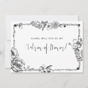 Gothic Hand plockade Flowers Skullbridesmaid-kort Inbjudningar