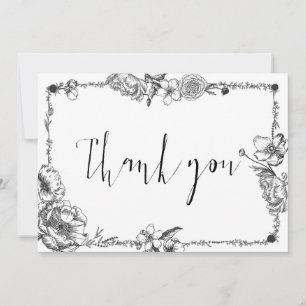 Gothic Hand plockade Flowers Skullbridesmaid-kort Inbjudningar
