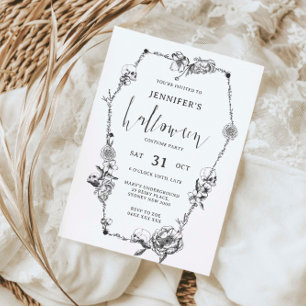 Gothic hand plockade Halloween fest Inbjudningar