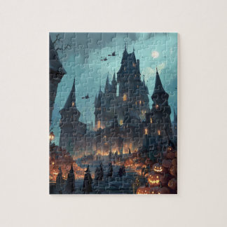 Gothic Haunted Castle Halloween Puzzle - Witches Pussel