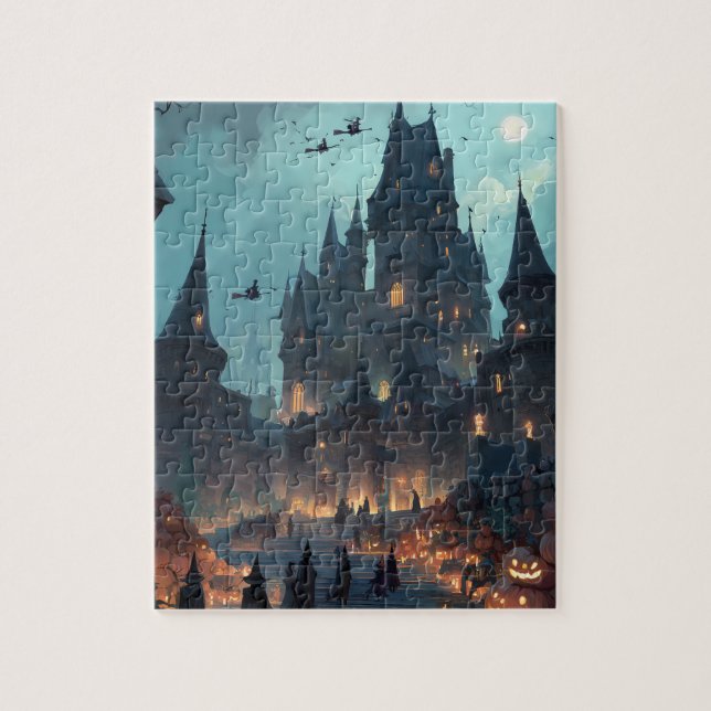 Gothic Haunted Castle Halloween Puzzle – Witches Pussel (Vertikal)