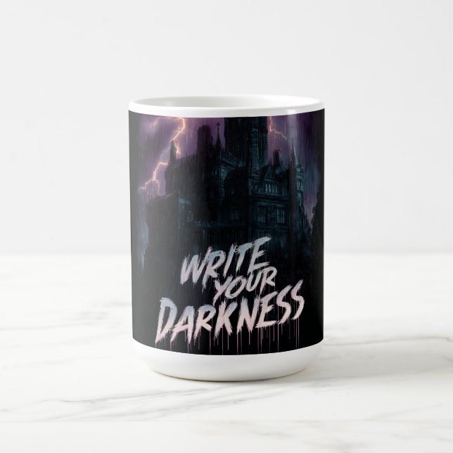 Gothic Haunted Castle under Thunderstorm med text Kaffemugg (Center)
