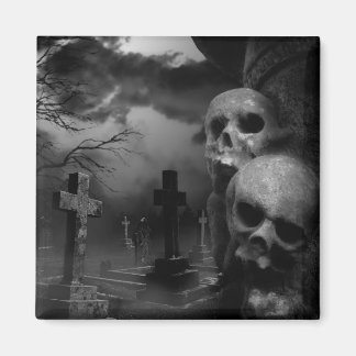 Gothic Haunted Graveyard, Döskallar Grav Magnet