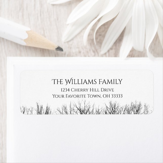 Gothic Haunted Skogen Halloween Returadress Etikett (Insitu)