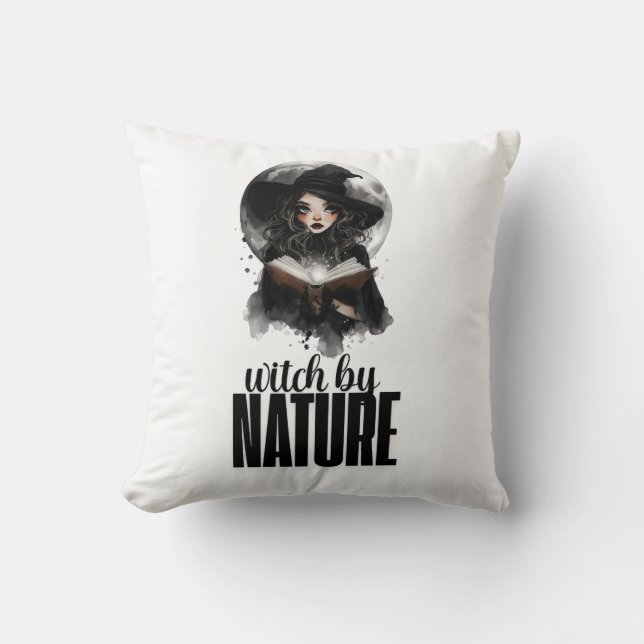 Gothic Häxa Natur Fullmåne Design ||  Kudde (Framsida)