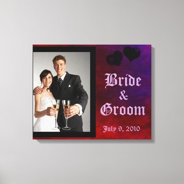 Gothic Heart Bröllop Keepsaké Canvas (Framsida)