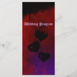Gothic Heart-Bröllopsprogram Card Program