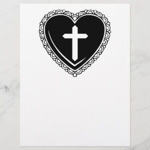 Gothic Heart & Cross Flyer (Svart & Vit)