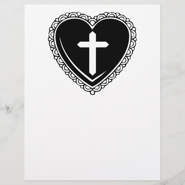 Gothic Heart & Cross Flyer (Svart & Vit) (Framsidan)