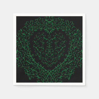 Gothic Heart-Grönt & Black 3 Pappersservett