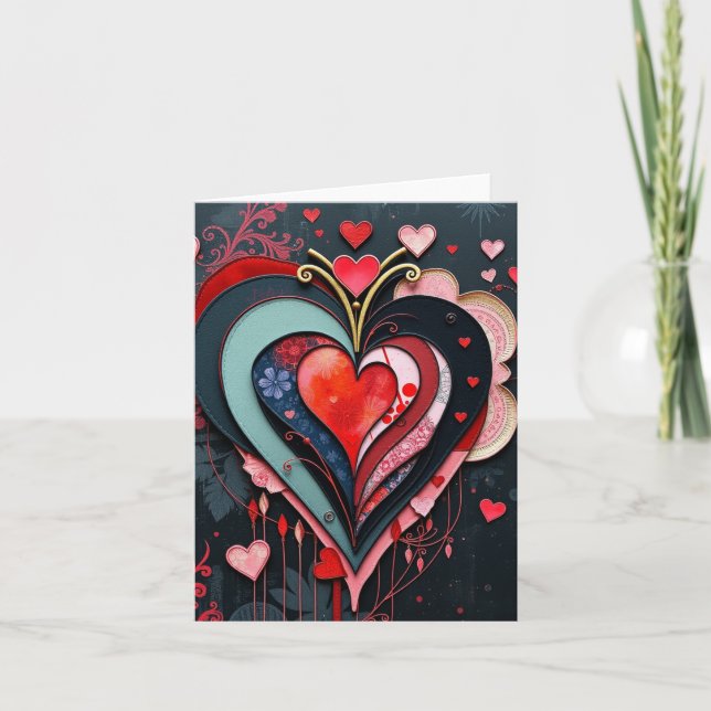 Gothic Heart-kort för Valentineser Anteckningskort (Framsida)