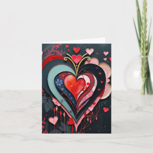 Gothic Heart-kort för Valentineser Anteckningskort