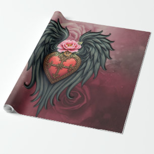 Gothic Heart med Bloom och Vingar.. Presentpapper